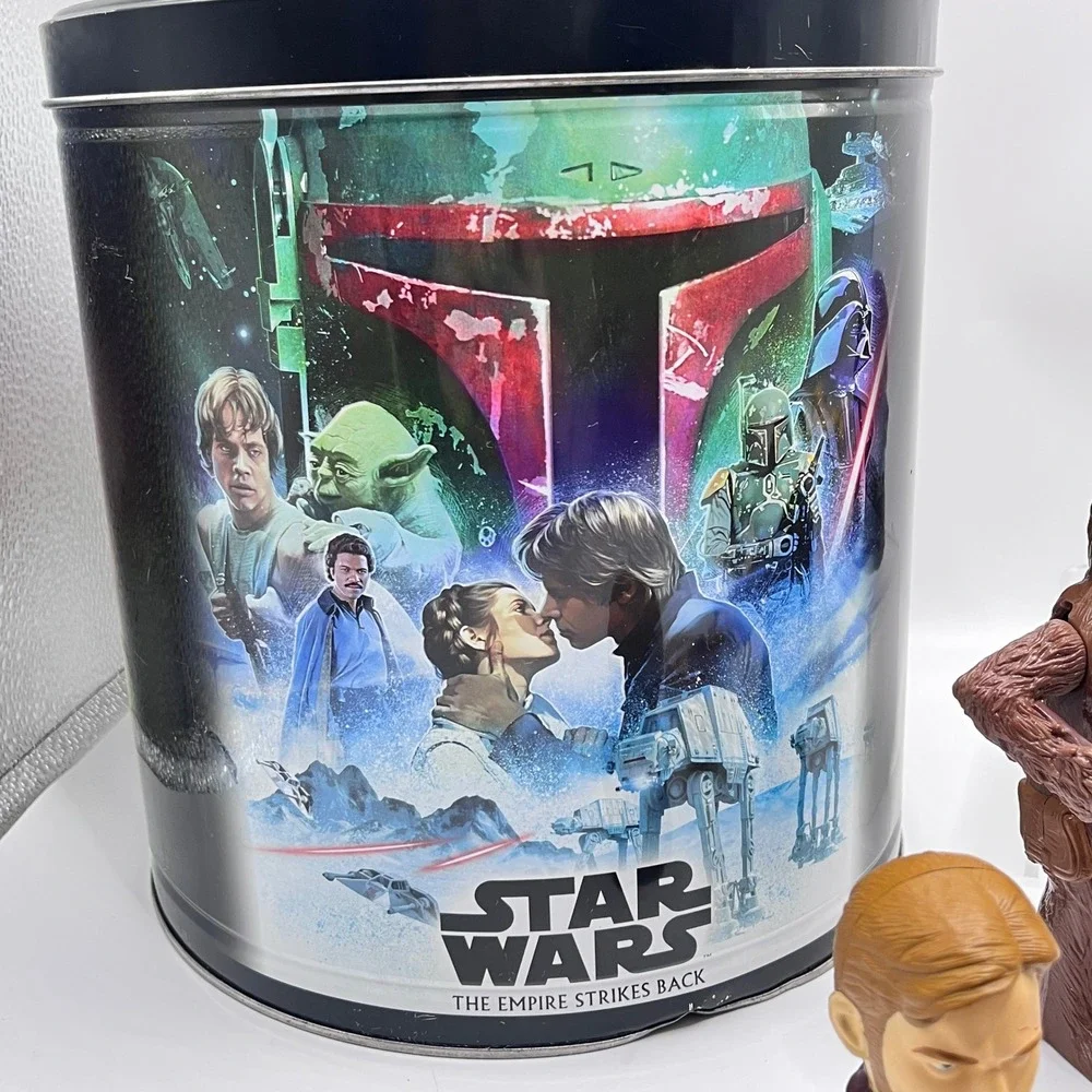 Star Wars 2005 Burger King Toy Lot with A New Hope Popcorn Tin 8pc Set
